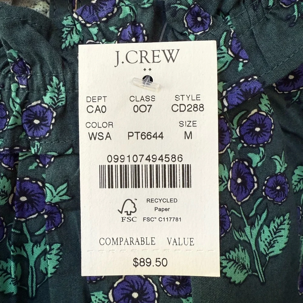 NEW with tags! Ladies J. Crew Factory long-sleeve ruffleneck poplin blouse - Picture 2 of 4